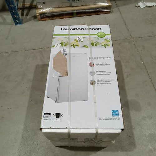 HAMILTON BEACH 3.3CUFT COMPACT REFRIGERATOR - WHITE - (MODEL: HBR33MWEE02) image 5