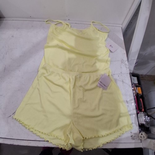 WOMEN'S 2PC SECRET TANK TOP PAJAMA SET - MEDIUM - YELLOW image 2