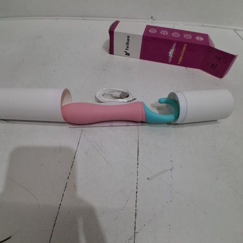 SILICONE WATERPROOF UMBRELLA G SPOT VIBRATOR - 5" - PINK / TEAL image 2