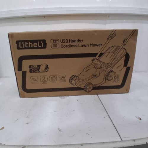 LITHELI U20 HANDY+ ELECTRIC CORDLESS LAWN MOWER WITH 2 BATTERIES AND 13" DECK - 20 V - WHITE/BLACK (MODEL: EGT1000172) image 2