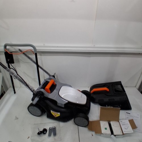 LITHELI U20 HANDY+ ELECTRIC CORDLESS LAWN MOWER WITH 2 BATTERIES AND 13" DECK - 20 V - WHITE/BLACK (MODEL: EGT1000172) image 3