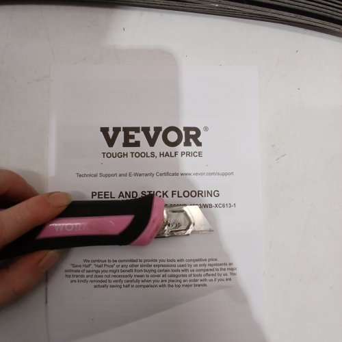 50PK VEVOR SELF ADHESIVE VINYL FLOOR TILES - 12"X12" - BLACK WHITE MARBLE (MODEL:WB-XC613-1) image 2