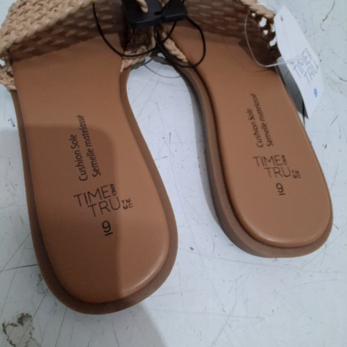 WOMEN'S TIME AND TRU WOVEN FLAT SANDALS - SIZE 9 - TAN (STYLE : 50886533) image 5