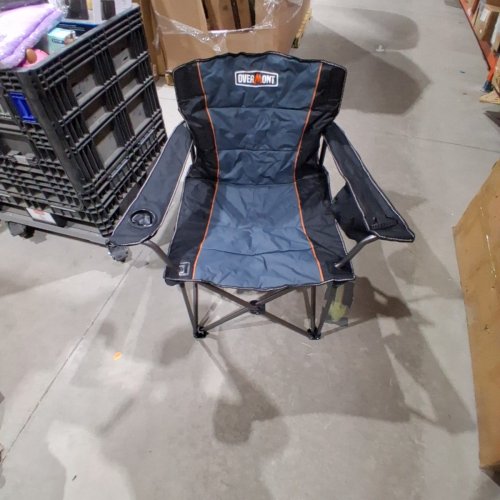 OVERMONT OVERSIZED CAMPING FOLDING CHAIR - 450LBS MAX - BLACK image 2