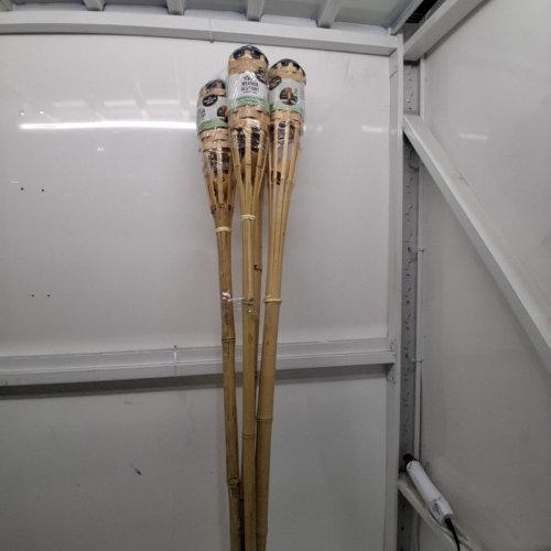 4PK TIKI BRAND WEATHER RESISTANT MOSQUITO REPELLENCY BAMBOO TIKI TORCH - 57" - NATURAL BAMBOO (MODEL: L4000073) image 4