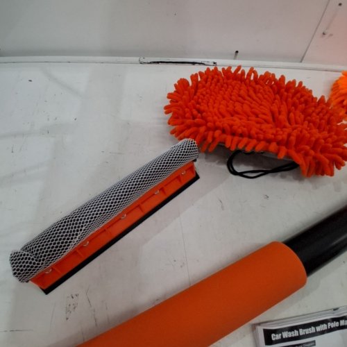 5PC TONYINGO CAR CLEANING KIT WASH BRUSH WITH LONG HANDLE - 4-12FT POLE - ORANGE/BLACK image 4