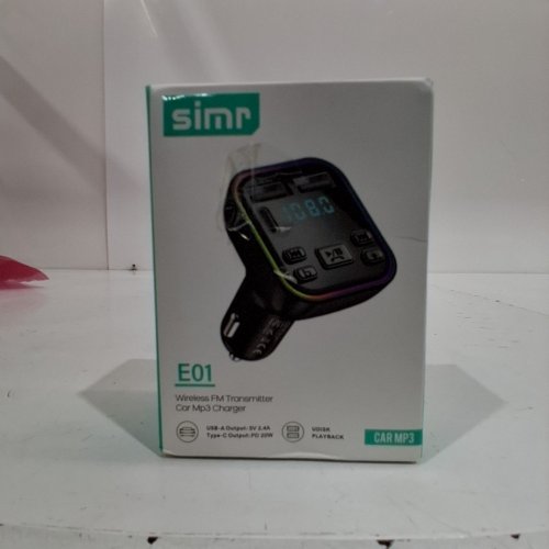 SIMR WIRELESS FM CAR MP3 TRANSMITTER - USB-A, USB-C, MICRO SD SLOT - BLACK (MODEL: E01) image 5