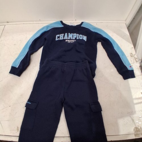 3PC KID'S CHAMPION FLEECE LINED SWEATER AND SHORT SLEEVE SHIRT - SIZE 7 - NAVY (STYLE: 1114545) image 2
