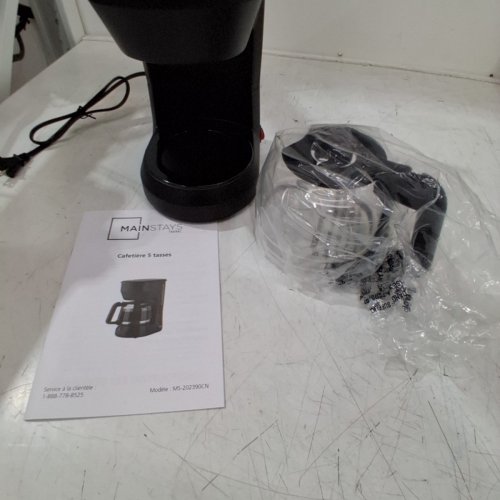 MAINSTAYS DROP COFFEE MAKER - 5 CUP - BLACK - (MODEL: MS-202390CN) image 4