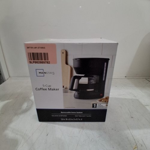 MAINSTAYS DROP COFFEE MAKER - 5 CUP - BLACK - (MODEL: MS-202390CN) image 7