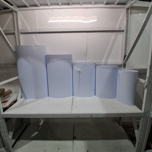 5PC ACRYLIC CYLINDER PEDESTAL STANDS FOR DESSERT CAKE PARTIES BIRTHDAY & WEDDING - - 19" X 10" | 21" X 11" | 23" X 13" | 29" X 14" | 35" X 15" - WHITE image 4