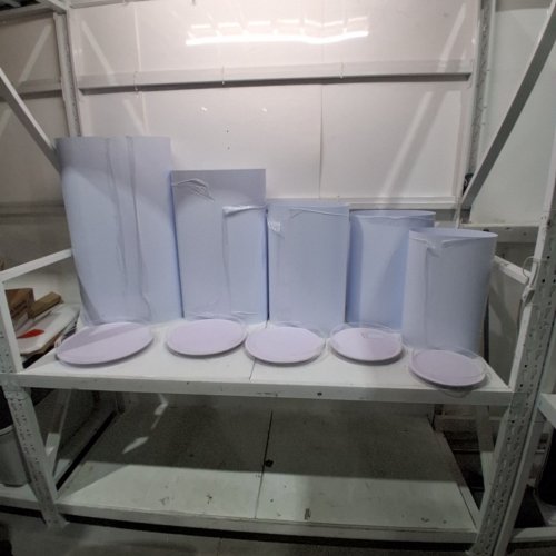 5PC ACRYLIC CYLINDER PEDESTAL STANDS FOR DESSERT CAKE PARTIES BIRTHDAY & WEDDING - - 19" X 10" | 21" X 11" | 23" X 13" | 29" X 14" | 35" X 15" - WHITE image 6
