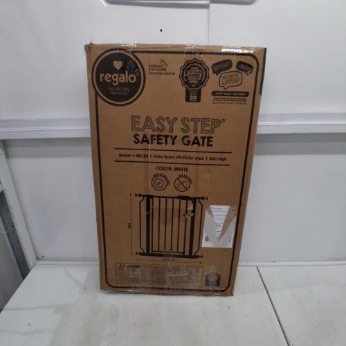 REGALO EASY-STEP METAL WALK-THROUGH SAFETY GATE - 30" X 29'' - 38.5'' - WHITE (MODEL: 1160DS) image 4