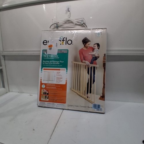 EVENFLO WALK-THRU TOP OF STAIRS EXTRA WIDE BABY & PET GATE - 32" X 30" - 48" - NATURAL WOOD BROWN (MODEL: 1050500 1050) image 3