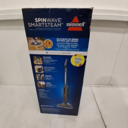 BISSELL SPINWAVE SMARTSTEAM SCRUBBING & SANITIZING STEAM CORDED SPIN MOP - GREY/BLUE (MODEL: 3712C) image 5