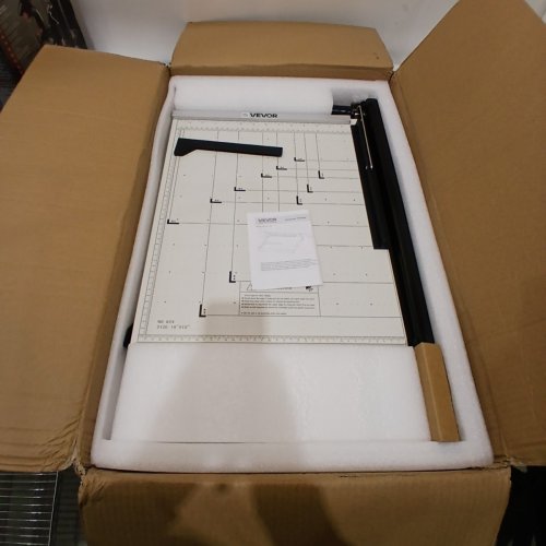 VEVOR PAPER CUTTER, GUILLOTINE TRIMMER - 16 SHEETS CAPACITY - 15" - WHITE/BLACK (MODEL:825) image 2