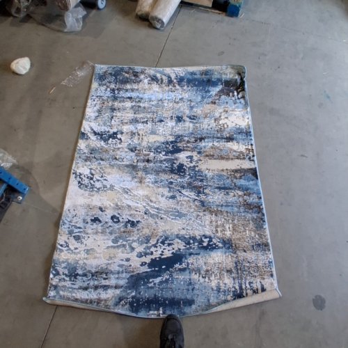 ELITE CARPET & RUGS SPARKLING COLLECTION GEOMETRIC AREA RUG - 4FT X 6FT - BEIGE/ BLUE SHR (MODEL: 17813A) image 4