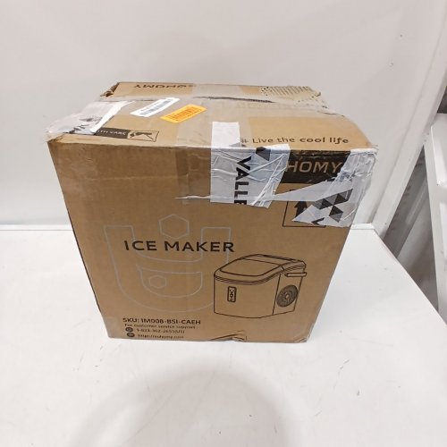EUHOMY COUNTERTOP ICE MAKER MACHINE WITH HANDLE, BASKET AND SCOOP - MAKES 26LB PER DAY - SILVER (MODEL: IM-01X/IM008-B IN008-BSI-CAEH) image 6