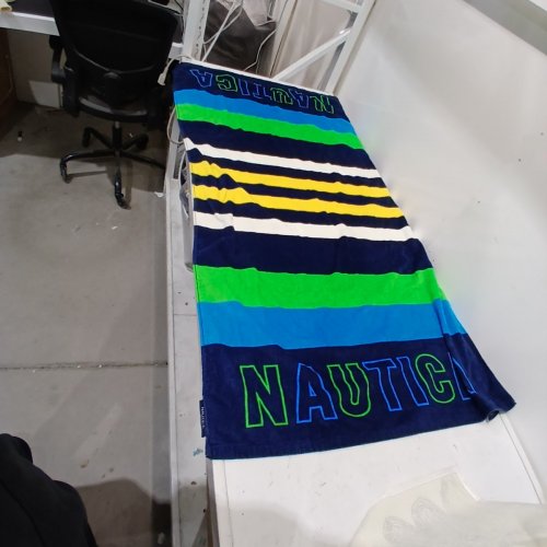 NAUTICA STRIPED TOWEL - 34" X 64" - NAVY/BLUE/GREEN/YELLOW/WHITE (ITEM: 1768497) image 3