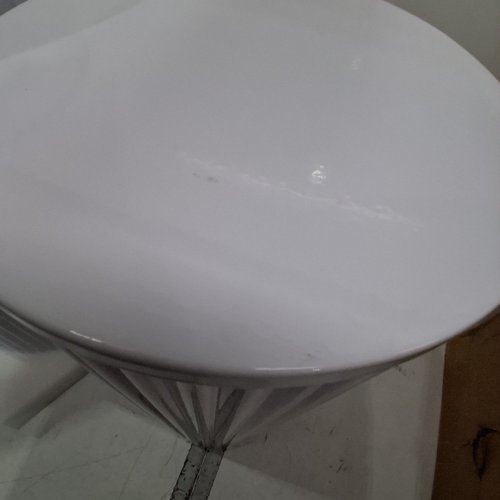 2PC DECORATIVE METAL PLEATED DISPLAY PEDESTALS - 19.7"/23.6" - WHITE image 4