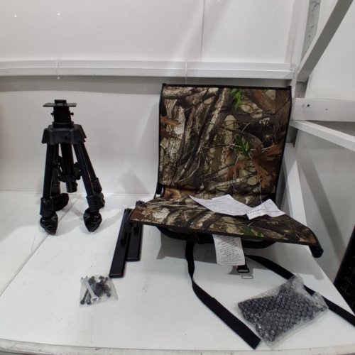 KEMIMOTO FOLDING HUNTING BLIND CHAIR WITH 360° SILENT SWIVEL - 320 LBS MAX - CAMO GREEN / BROWN - (MODEL: J038) image 3