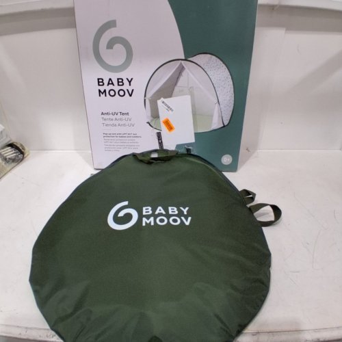 BABY MOOV COLLAPSIBLE FOLDABLE ANTI-UV TENT WITH VELCRO DOOR AND CARRY BAG - 36" X 34" X 39" - UPF 50+ - GREEN & WHITE image 4