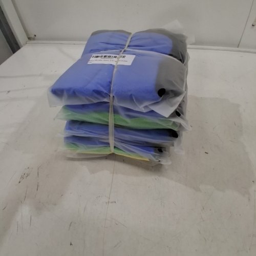 5 (3PK) PREMIUM MICROFIBER CLEANING CLOTH FOR CAR, KITCHEN, GLASS - 12" - GREEN / BLUE / YELLOW image 2