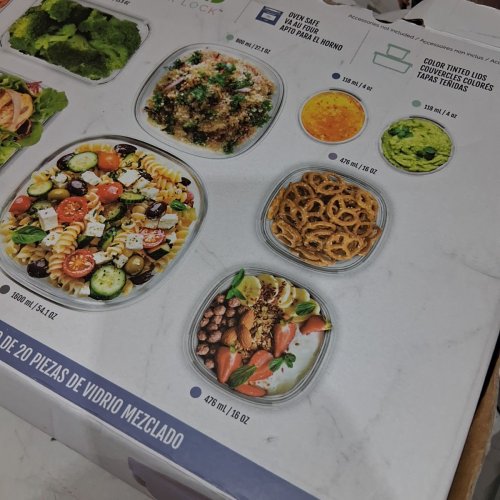 18PC ELLO COLOR LOCK MIXED GLASS MEAL PREP FOOD STORAGE CONTAINERS - ASSORTED COLORS image 3