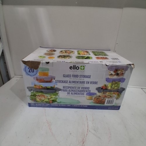 18PC ELLO COLOR LOCK MIXED GLASS MEAL PREP FOOD STORAGE CONTAINERS - ASSORTED COLORS image 4