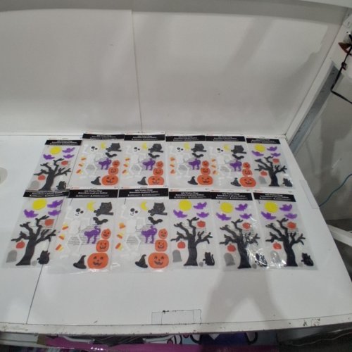 12PC+ WAY TO CELEBRATE! HALLOWEEN JELLY WINDOW CLINGS - MULTICOLOUR image 2