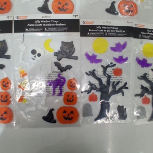 12PC+ WAY TO CELEBRATE! HALLOWEEN JELLY WINDOW CLINGS - MULTICOLOUR image 3