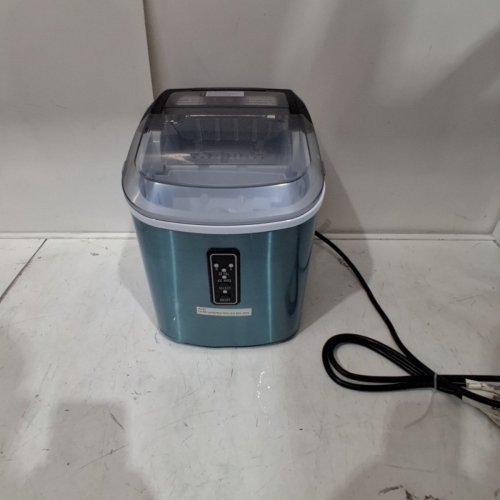 EUHOMY COUNTERTOP ICE MAKER MACHINE WITH HANDLE, BASKET AND SCOOP - MAKES 26LB PER DAY - SILVER (MODEL: IM-01X/IM008-B) image 3