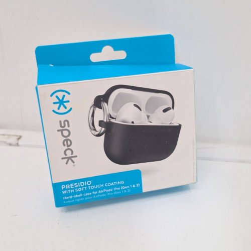 SPECK PRESIDIO SOFT TOUCH CASE WITH CARABINER ATTACHMENT - FOR AIRPODS PRO (1ST AND 2ND GEN) - BLACK (MODEL: 140773-1041) image 3