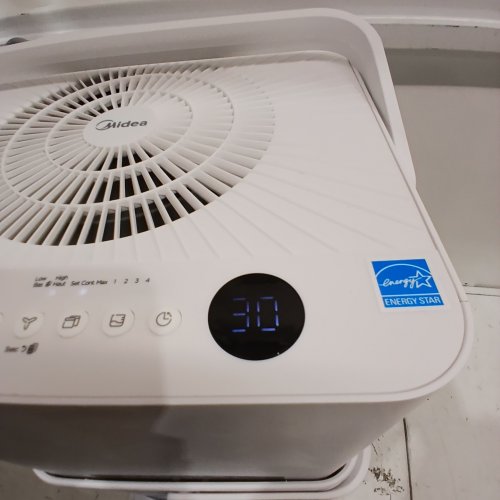 MIDEA CUBE 50PT SMART DEHUMIDIFIER - COVERS UP TO 4500SQFT - SMART CONTROLS COMPATIBLE WITH ALEXA - WHITE (MODEL: MADM50R1AWT) image 2