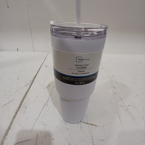 MAINSTAYS STAINLESS STEEL TUMBLER - 30 OZ - WHITE (ITEM: WMCA04325) image 2