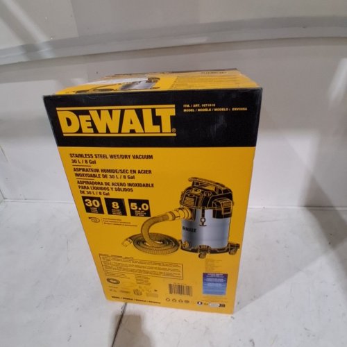 DEWALT WET/DRY VACUUM WITH CRUSH-RESISTANT HOSE AND ACCESSORY KIT - 8-GALLON (30 L) - STAINLESS STEEL (MODEL: DXV08SA) image 8