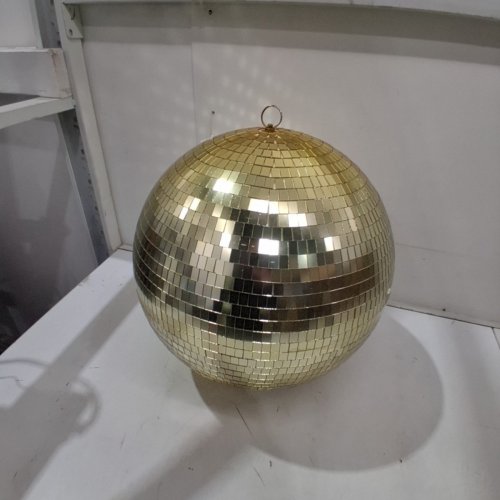 ROTATING HANGING MIRROR DISCO BALL DECOR FOR PARTY EVENTS - 16" - GOLD image 2