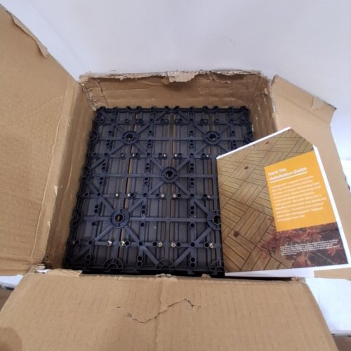 10PK FEILINGWOOD OUTDOOR WATERPROOF COMPOSITE WPPD DECK TILES- 12"X 12" - WALNUT image 3