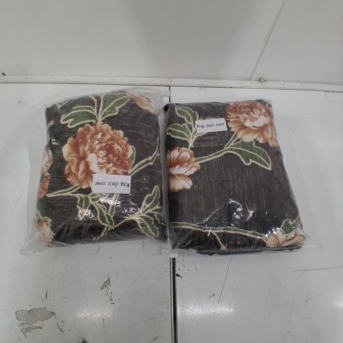 4PC FLORAL WINGBACK CHAIR FITTED COVER SET - DARK FLORAL image 4