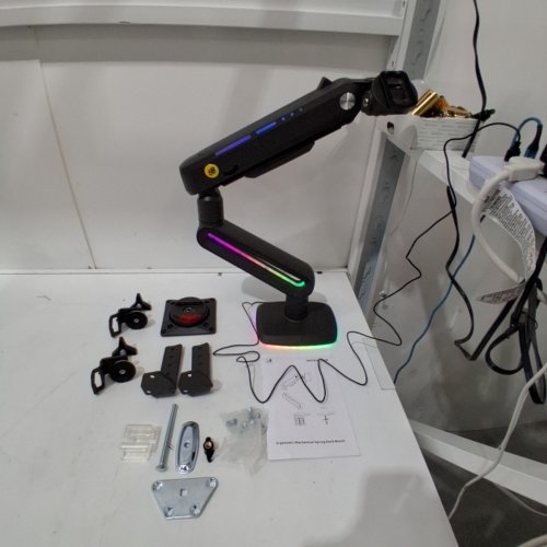 NB F6 HEAVY DUTY ERGONOMIC RGB GAMING MONITOR ARM FOR FLAT/ULTRAWIDE & CURVED MONITORS - 32-60" - MATTE CHARCOAL (MODEL: F6) image 3