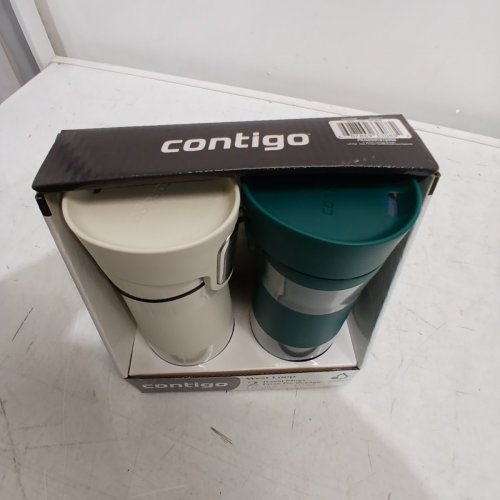 2PC CONTIGO WEST LOOP TRAVEL MUGS - 16 OZ EACH - WHITE AND TEAL (MODEL: 2027032) image 5