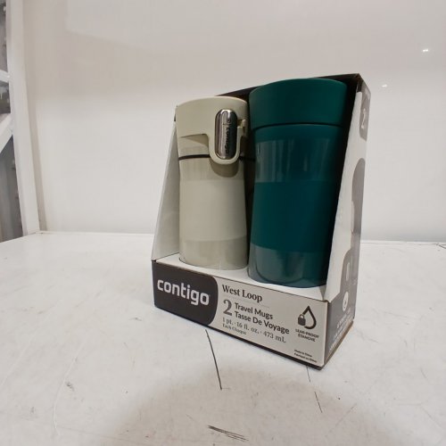 2PC CONTIGO WEST LOOP TRAVEL MUGS - 16 OZ EACH - WHITE AND TEAL (MODEL: 2027032) image 6