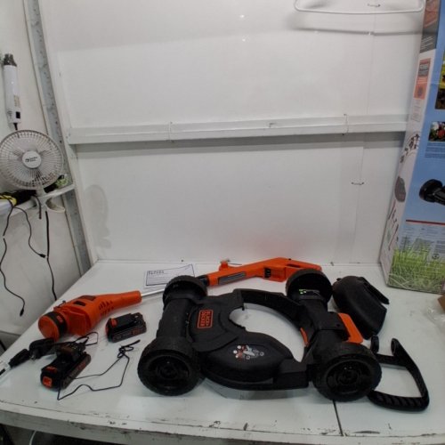 BLACK+DECKER 3-IN-1CORDLESS STRING TRIMMER, EDGER, AND LAWN MOWER WITH 2 BATTERIES, AND CHARGER - 6.5 AMP - ORANGE/BLACK (MODEL : MTC220/LST220) image 3