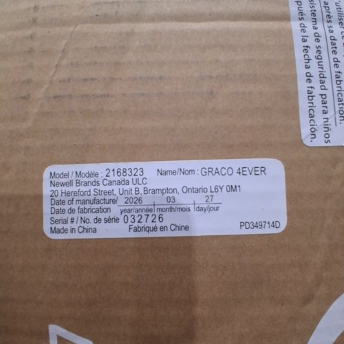 GRACO 4EVER 4-IN-1 CONVERTIBLE WASHABLE CAR SEAT - 4-120LBS MAX - BLACK (MODEL: 2168323) image 2
