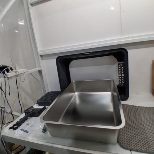 XXXL HIGH-SIDED STAINLESS STEEL CAT LITTER BOX - 28" X 20" X 13" - SILVER image 3