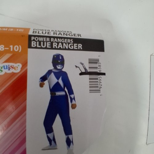 2PC BOYS DISGUISE POWER RANGERS JUMPSUIT COSTUME SET WITH CHARACTER MASK - MEDIUM (8-10) - BLUE image 2