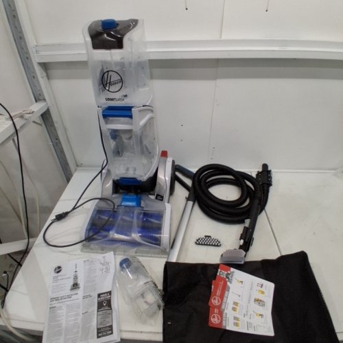 HOOVER AUTOMATIC UPRIGHT SMARTWASH+ WET CARPET CLEANER WITH INTELLISENSE PUSH-FORWARD - 8FT HOSE - WHITE/BLUE (MODEL: FH52007VCD) image 3