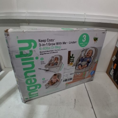 INGENUITY KEEP COZY 3-IN-1 GROW WITH ME VIBRATING BABY BOUNCER SEAT & ROCKER - 6-40LBS - SPRUCE (MODEL: 12637) image 4