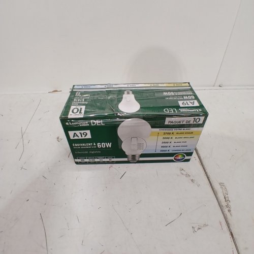 10PK LUMINUS LED LIGHT BULB - E26, 2700 K - 5000 K, 800 LM, 60W (MODEL: PLY1343A) image 6