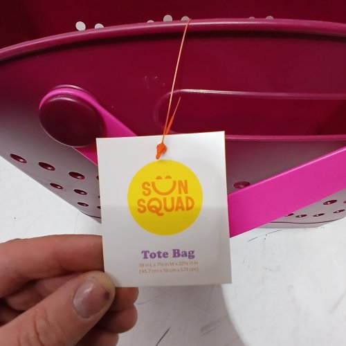 SUN SQUAD SUMMER TOTE BAG - 18" X 7.5" X 22.5" - BERRY / RED / PINK image 2